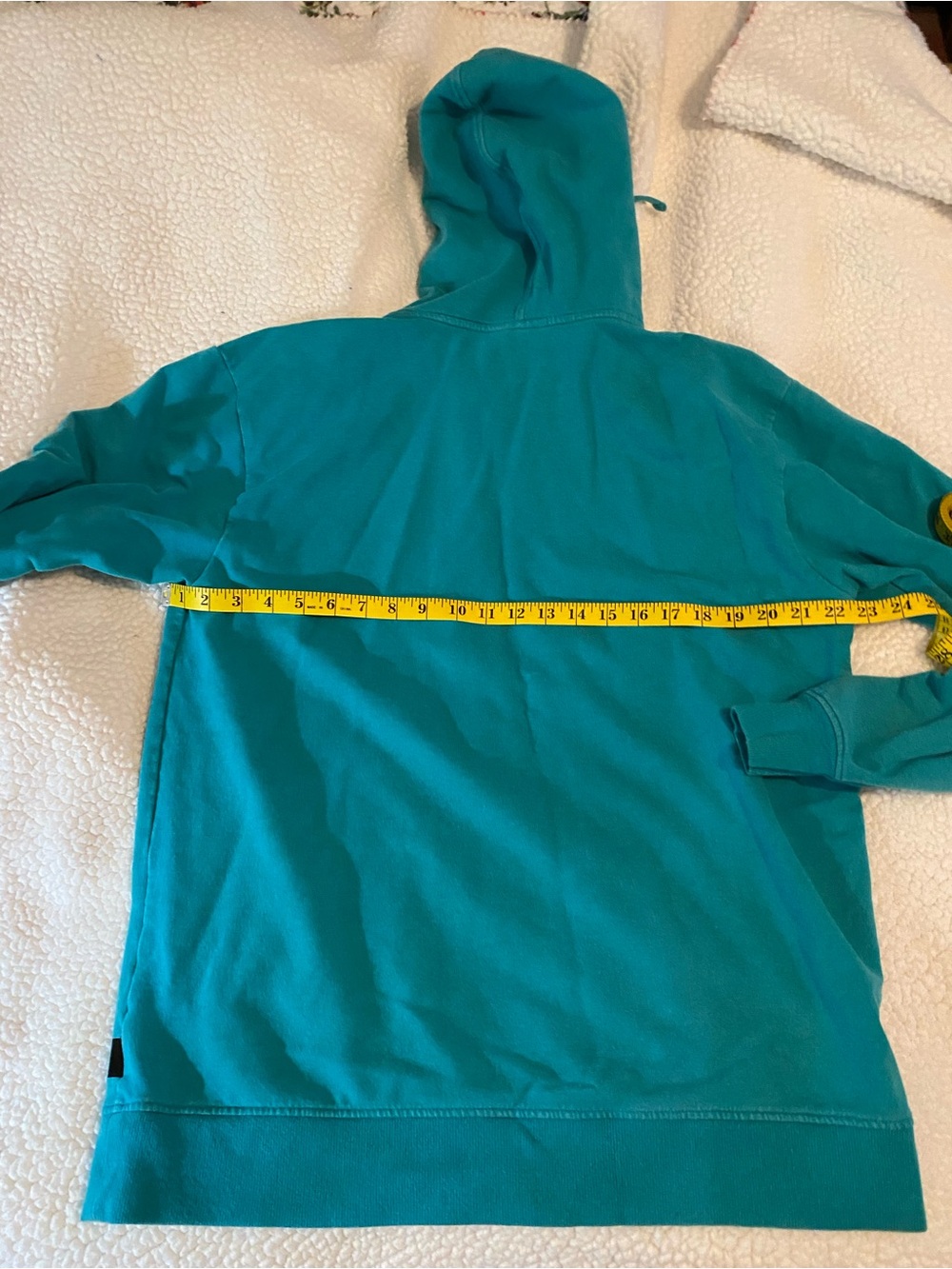 Patagonia Teal Zip-Up Hoodie with Mountain Patch size large - Picture 6 of 9